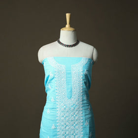 Lucknowi hand embroidered kota doria cotton chikankari 2pc