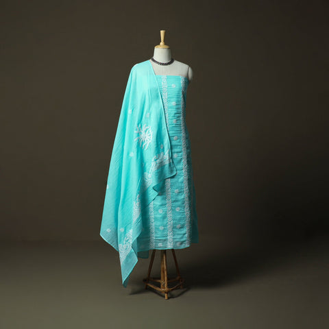 Lucknowi hand embroidered kota doria cotton chikankari 2pc