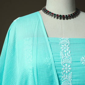 Lucknowi hand embroidered kota doria cotton chikankari 2pc