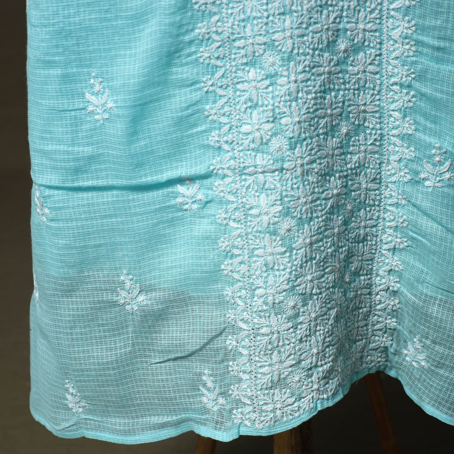 Lucknowi hand embroidered kota doria cotton chikankari 2pc
