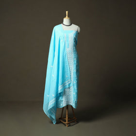 Lucknowi hand embroidered kota doria cotton chikankari 2pc