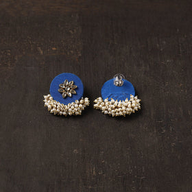 Blue - maahi fabart earrings with kundan & beads