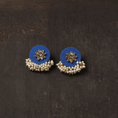 Blue - maahi fabart earrings with kundan & beads