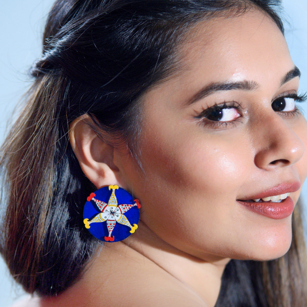 Machhli Jal Ki Rani - Madhubani Handpainted Wooden Earrings