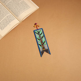 Blue - madhubani handpainted wooden bookmark 14