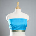 Blue - maheshwari silk blouse piece 06 - handcrafted