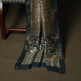Maheshwari silk hand block bagru print 3pc unstitched dress