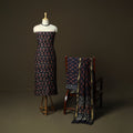 Maheshwari silk hand block bagru print 3pc unstitched dress