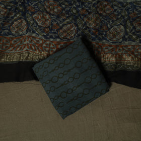 Maheshwari silk hand block bagru print 3pc unstitched dress