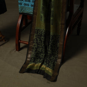 Maheshwari silk hand block bagru print 3pc unstitched dress