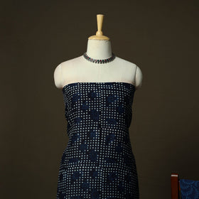 Maheshwari silk hand block indigo bagru print 3pc