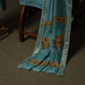 Maheshwari silk hand block sanganeri print 3pc unstitched