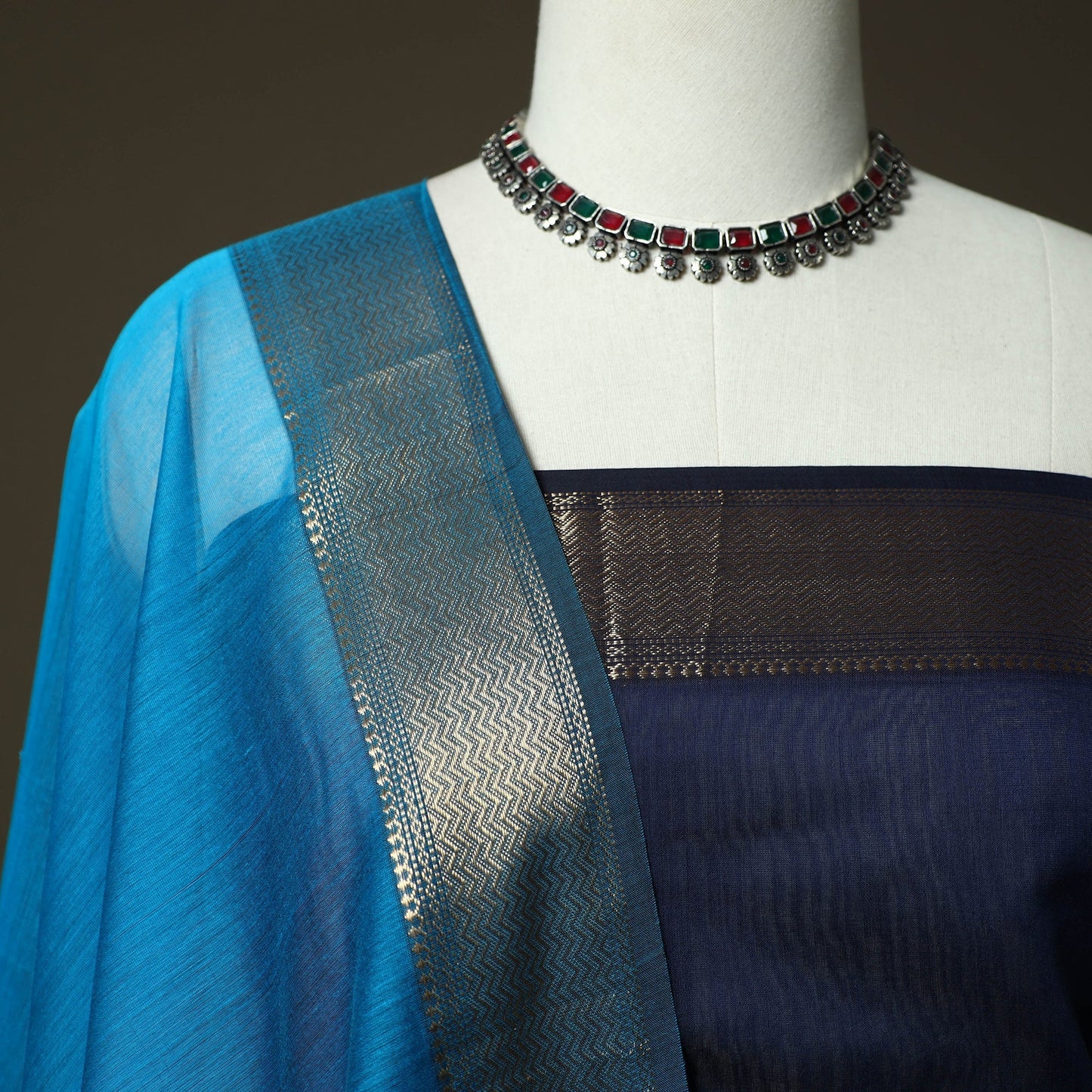 Maheshwari silk handloom 2pc unstitched dress material