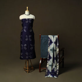 Maheshwari silk shibori tie-dye 3pc unstitched dress