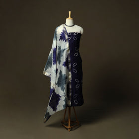 Maheshwari silk shibori tie-dye 3pc unstitched dress