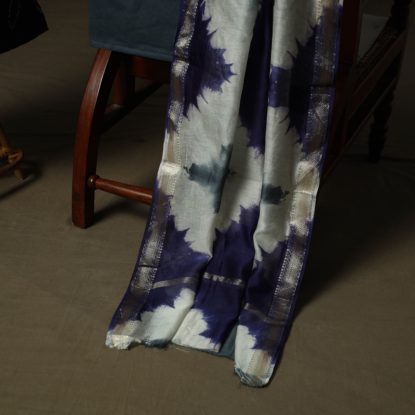 Maheshwari silk shibori tie-dye 3pc unstitched dress