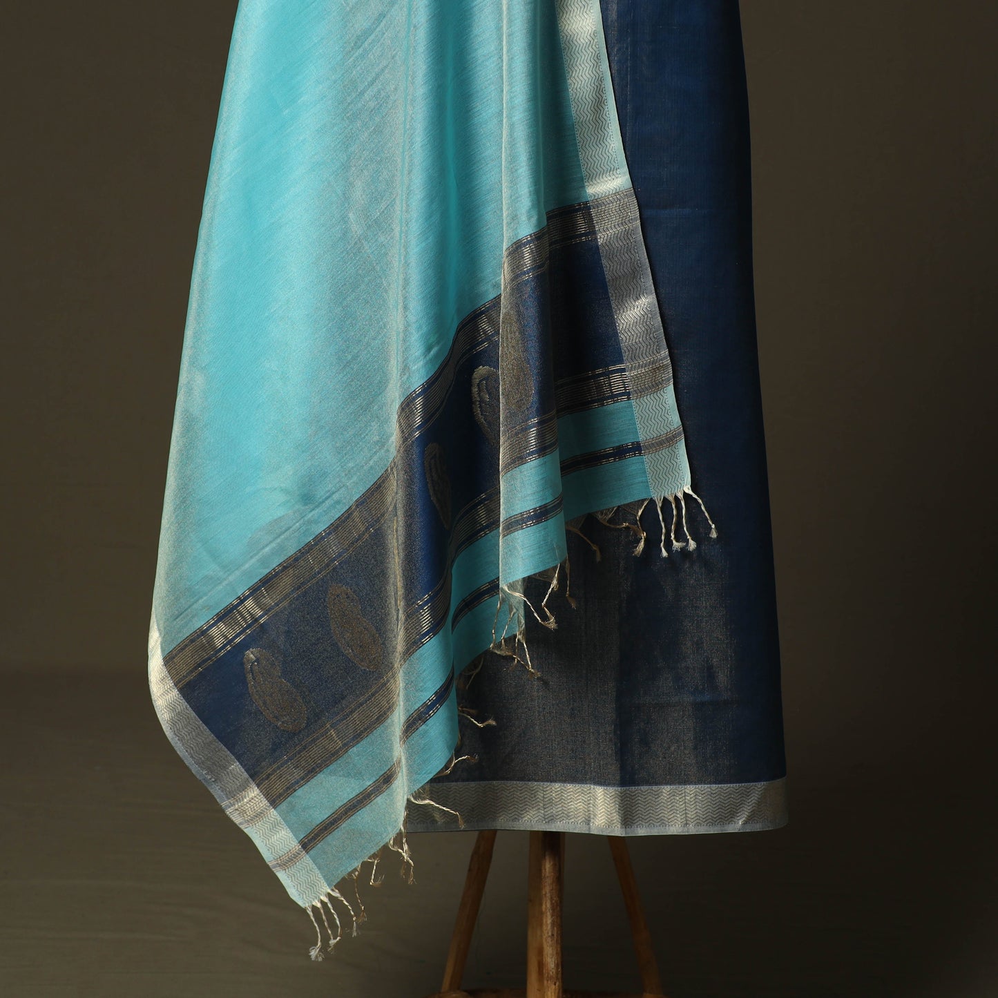 Maheshwari silk tissue zari handloom 2pc unstitched dress