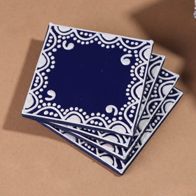  Mandana Art Handpainted Paper Mache Coasters 