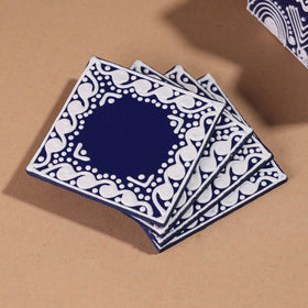  Mandana Art Handpainted Paper Mache Coasters 