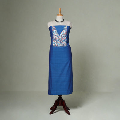 Mangalagiri handloom cotton patchwork unstitched kurta