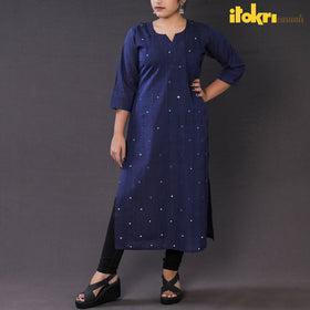 Buy iTokri Casuals - Mangalagiri Pure Handloom Cotton Embroidered Long Kurta Online at iTokri.com