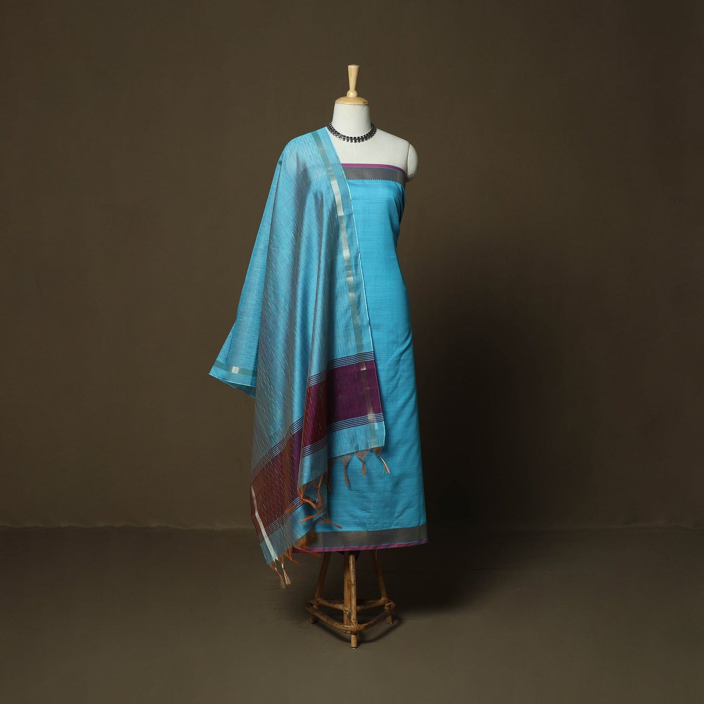 Mangalagiri silk cotton 3pc unstitched dress material