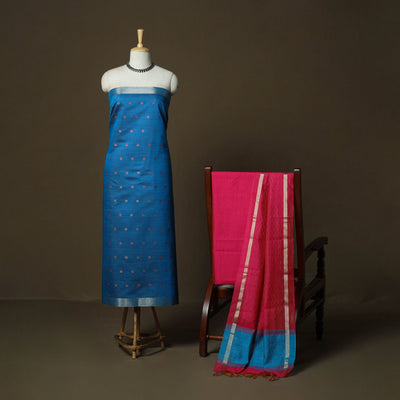 Mangalagiri silk cotton 3pc unstitched dress material