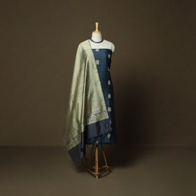Mangalagiri silk cotton thread work 3pc unstitched dress