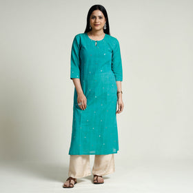 Buy iTokri Casuals - Mangalgiri Pure Handloom Cotton Embroidered Long Kurta Online at iTokri.com