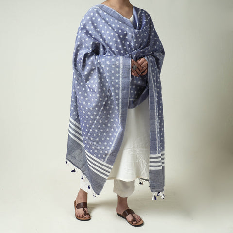 Buy Maniabandha Ikat Weave Handloom Cotton Dupatta with Tassels Online at iTokri.com