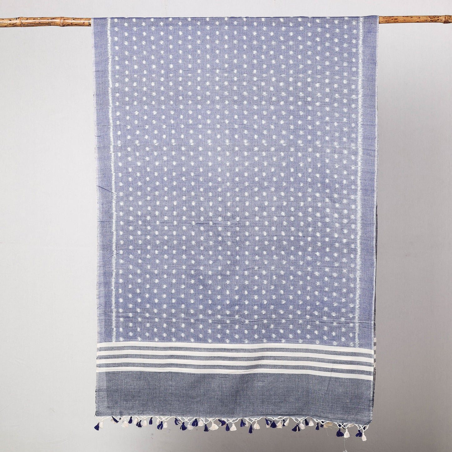 Buy Maniabandha Ikat Weave Handloom Cotton Dupatta with Tassels Online at iTokri.com
