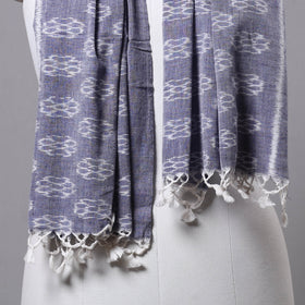 Maniabandha Ikat Weave Handloom Cotton Stole with Tassels 