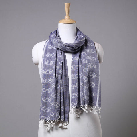  Maniabandha Ikat Weave Handloom Cotton Stole with Tassels 