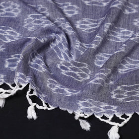  Maniabandha Ikat Weave Handloom Cotton Stole with Tassels 