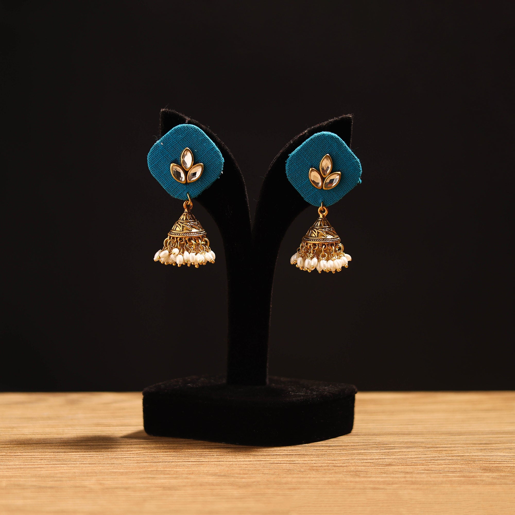 Blue - Handcrafted Fabart Earrings by Asalkaar main image 1