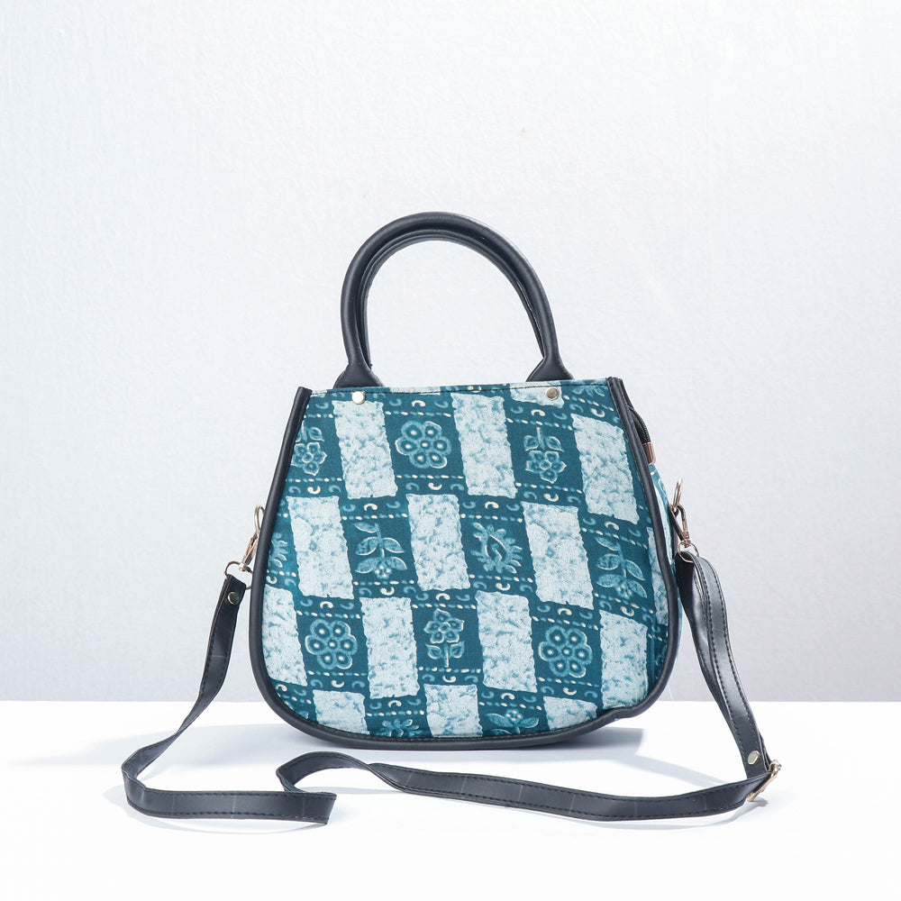 Blue Marudhara Printed Cotton Hand Bag