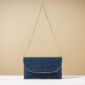Blue Marudhara Printed Sling Clutch Wallet