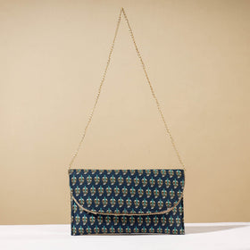 Blue Marudhara Printed Sling Clutch Wallet