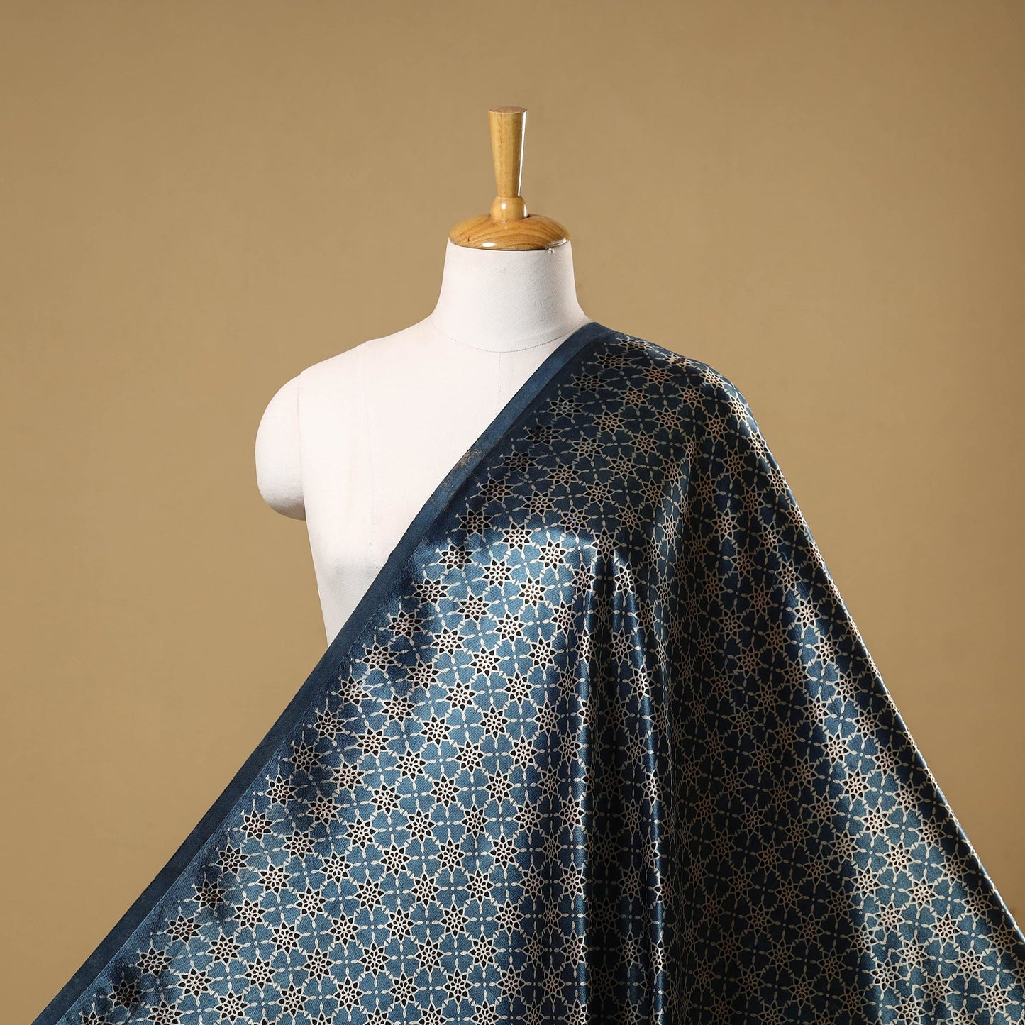 Mashru silk natural dyed fabric 01 - handcrafted