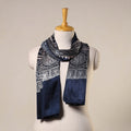 Blue - mashru silk printed stole 32 - handcrafted