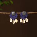 Blue - mehwish fabart shell work earrings - handcrafted
