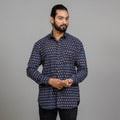  Ajrakh Block Printing Cotton Men Full Sleeve Shirt 