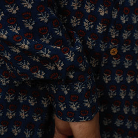  Ajrakh Block Printing Cotton Men Full Sleeve Shirt 