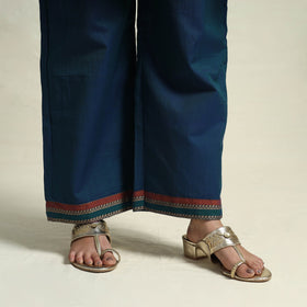 Mercerised Cotton Blue Dharwad Kurta Set with Palazzo & Dupatta