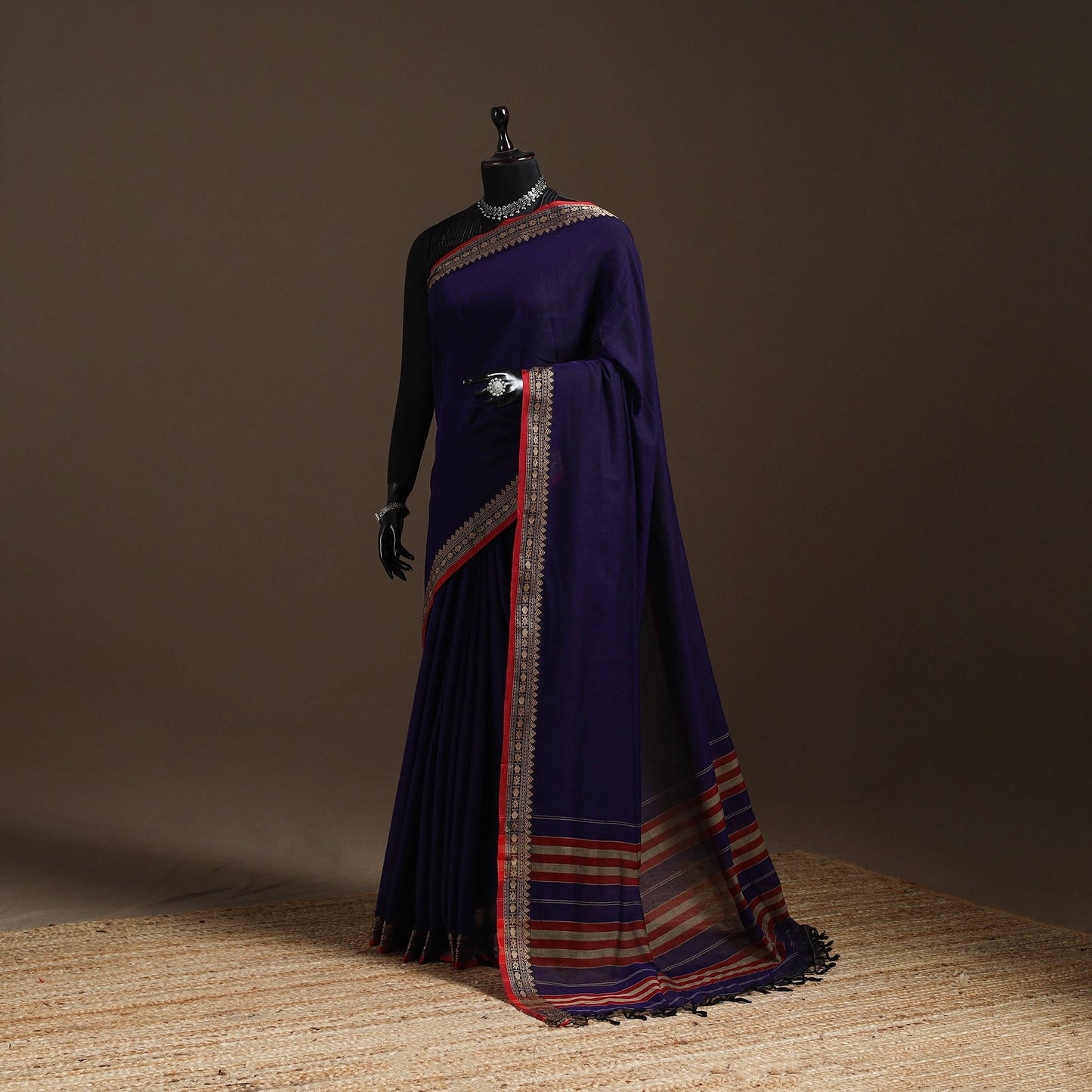 Mercerised cotton dharwad saree with thread border 04