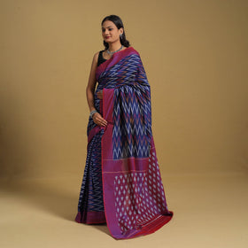Mercerised Cotton Handloom Pochampally Ikat Saree