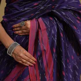 Mercerised Cotton Handloom Pochampally Ikat Saree