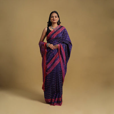Mercerised Cotton Handloom Pochampally Ikat Saree