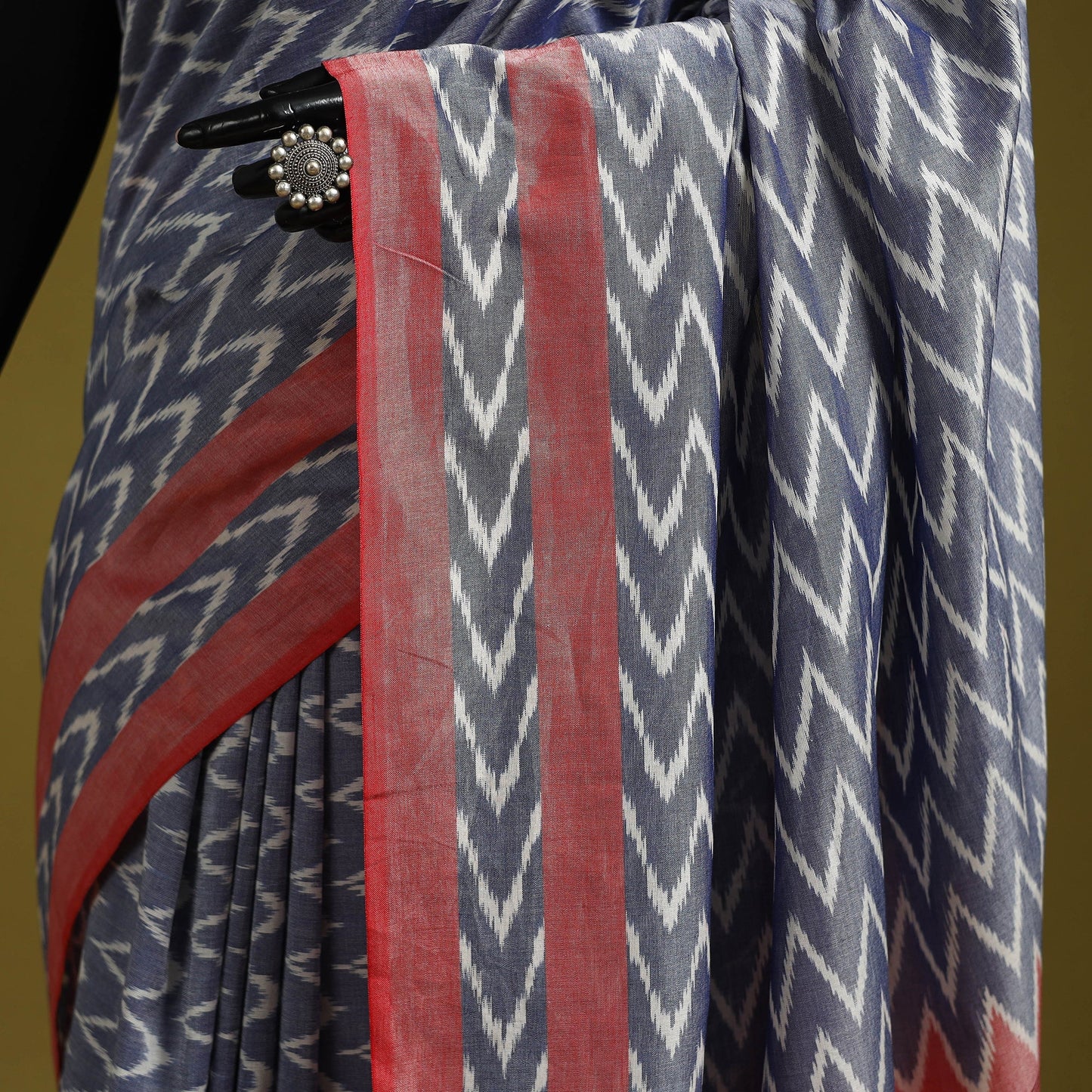 Purple - mercerised cotton handloom pochampally ikat saree