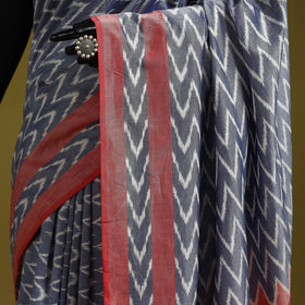Purple - mercerised cotton handloom pochampally ikat saree